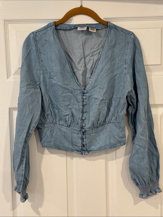 Levi's Tops - Levi's Light Blue Denim Button-Down Blouse
